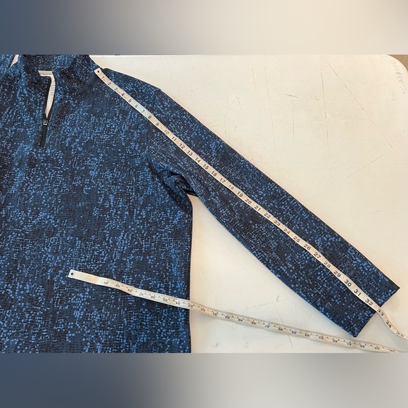 01.Algo Performance Polyester/Spandex Qtr Zip Sweatshirt Men's 2XL Blue - Picture 4 of 10